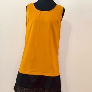 Blu Pepper Mustard and Black Sleeveless Mod Dress